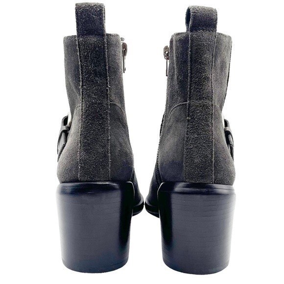 NWT AllSaints Jason Boot Charcoal Gray Suede Buckle Ankle Bootie Women’s Size 9 - Picture 8 of 16